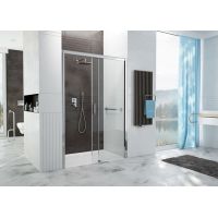 Sanplast Free Zone drzwi prysznicowe 130 cm wnękowe prawe srebrny błyszczący/szkło przezroczyste D2P/FREEZONE-130-S 600-271-3180-38-401