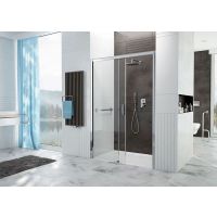 Sanplast Free Zone drzwi prysznicowe 130 cm wnękowe lewe D2L/FREEZONE-130 srebrny błyszczący/szkło przezroczyste 600-271-3170-38-401