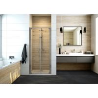 Sanplast Basic drzwi prysznicowe 90 cm uchylne srebrny połysk/szkło przezroczyste 600-450-1930-38-400