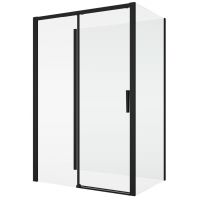SanSwiss Divera drzwi prysznicowe 120 cm rozsuwane czarny mat/szkło przezroczyste D22S2B1200607