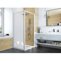 Sanplast Basic SS0/BASIC ścianka prysznicowa 80 cm dodatkowa biały/szkło przezroczyste 600-450-1310-01-400