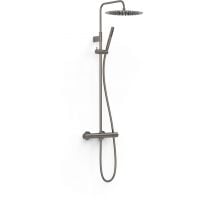 Tres Over-Wall zestaw prysznicowy ścienny termostatyczny z deszczownicą grafitowy 19039302GR