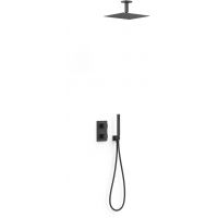 Tres Therm-Box zestaw prysznicowy podtynkowy termostatyczny z deszczownicą czarny mat 00625003NM