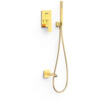Tres Cuadro-Tres zestaw wannowo-prysznicowy podtynkowy złoty 00628006OR