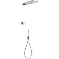 Tres Shower Technology zestaw prysznicowy podtynkowy termostatyczny z deszczownicą chrom/biały 092.865.51