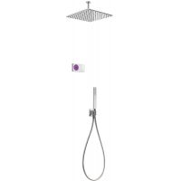 Tres Shower Technology zestaw prysznicowy podtynkowy termostatyczny z deszczownicą chrom/biały 092.865.64