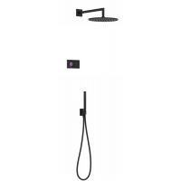 Tres Shower Technology zestaw prysznicowy podtynkowy termostatyczny z deszczownicą czarny mat 092.885.58.NM