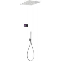 Tres Shower Technology zestaw prysznicowy podtynkowy termostatyczny z deszczownicą chrom/czarny 092.885.61