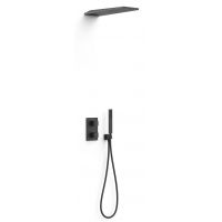 Tres Therm-Box zestaw prysznicowy podtynkowy termostatyczny z deszczownicą czarny mat 20225055NM