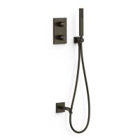 Tres Therm-Box zestaw wannowo-prysznicowy podtynkowy termostatyczny czarny brąz 21125007KMB