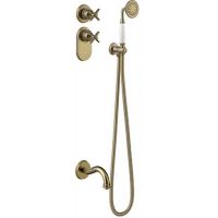 Tres Monoclasic zestaw prysznicowy z baterią podtynkową termostatyczną stary mosiądz 242.352.01.LV