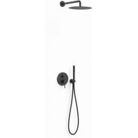 Tres Study Exclusive zestaw prysznicowy podtynkowy czarny matowy 26238004NM