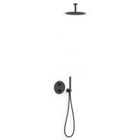 Tres Therm-Box zestaw prysznicowy podtynkowy termostatyczny z deszczownicą czarny mat 28125003NM