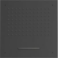 Tres Loft deszczownica 50 cm kwadratowa z kaskadą czarny mat 29995501NM