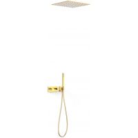 Tres B-System zestaw prysznicowy podtynkowy termostatyczny z deszczownicą złoty połysk 30725206OR
