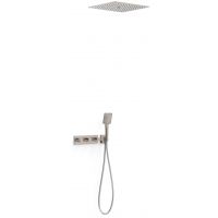 Tres B-System zestaw prysznicowy podtynkowy termostatyczny z deszczownicą stal 30725306AC