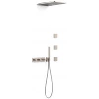 Tres B-System zestaw prysznicowy podtynkowy termostatyczny z deszczownicą stal 30725405AC