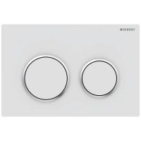 Geberit Omega20 przycisk spłukujący do WC chrom błyszczący-biały 115.085.JT.1