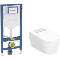Zestaw Geberit AquaClean Sela toaleta myjąca wisząca ze stelażem podtynkowym biała (146.220.21.1. 111.320.00.6)