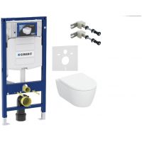Zestaw Geberit Duofix zestaw 5w1 stelaż podtynkowy do WC ze wspornikami, uszczelką wygłuszającą i miska z deską wolnoopadającą (111.320.00.5, 111.815.00.1, 156.050.00.1, 503.046.00.1)