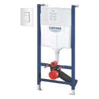 Zestaw Grohe Solido stelaż podtynkowy do miski WC z przyciskiem Skate Cosmopolitan biel alpejska (38971000, 38732SH0)