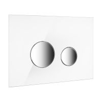 Oltens Lule przycisk spłukujący do WC szklany biały/chrom 57201010