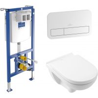 Villeroy & Boch ViConnect Combi-Pack zestaw stelaż z miską, deską i przyciskiem białym 5660D301