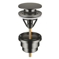 Dornbracht zestaw odpływowy z korkiem okrągły z przelewem ciemny chrom 10125970-19