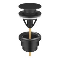 Dornbracht zestaw odpływowy z korkiem okrągły z przelewem czarny mat 10125970-33