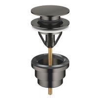Dornbracht zestaw odpływowy z korkiem okrągły z przelewem ciemna platyna mat 10125970-99