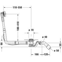 Duravit zestaw przelewowo-odpływowy Quadroval chrom 792216000001000