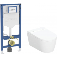 Zestaw Geberit AquaClean Sela toaleta myjąca wisząca ze stelażem podtynkowym biała (111.320.00.6, 146.220.11.1)