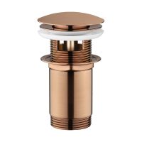 Oltens Halsa korek do umywalki klik klak okrągły z przelewem G1 1/4  miedź szczotkowana 05101610