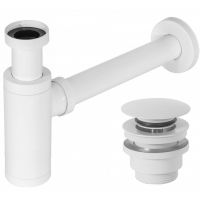 Rea syfon do umywalki z korkiem klik-klak biały REA-A6952