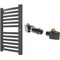 Zestaw Instal Projekt Retto grzejnik łazienkowy 70,8x41,2 cm z zestawem termostatycznym Z17 lewym grafit (RET4070C12, 606400002C12)