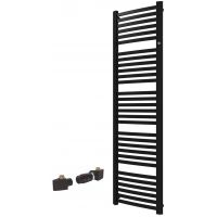 Zestaw Instal Projekt Retto grzejnik łazienkowy 180x54 cm z zestawem termostatycznym Z17 prawym czarny (RET50180C31, 606400001C31)