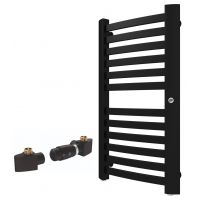 Zestaw Instal Projekt Retto grzejnik łazienkowy 70,8x41,2 cm z zestawem termostatycznym Z17 prawym czarny (RET4070C31, 606400001C31)