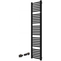 Zestaw Instal Projekt Retto grzejnik łazienkowy drabinkowy 180x41,2 cm z zestawem termostatycznym Z17 prawym czarny (RET40180C31, 606400001C31)