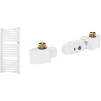 Zestaw Instal Projekt Retto grzejnik łazienkowy 70,8x54 cm z zaworem termostatycznym Z17 prawym biały RET-50/70+606400001