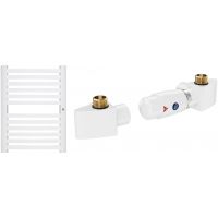 Zestaw Instal Projekt Retto grzejnik łazienkowy 70,8x54 cm z zaworem termostatycznym Z17 prawym biały (RET5070, 606400001)