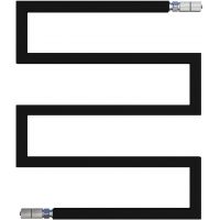 Radox Serpentine grzejnik pokojowy 59x50 cm podłączenie czarny strukturalny RX-SR.002T.590.500