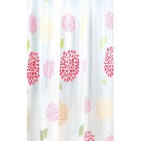 Aqualine zasłona prysznicowa 180x200 cm winyl biała/kwiaty ZV015