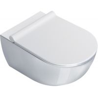 Zestaw Catalano Sfera miska WC wisząca Newflush z deską sedesową wolnoopadającą biały połysk (1VSF54R00, 5SCSTP000)
