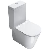 Zestaw Catalano Zero miska WC stojąca ze spłuczką kompaktową i deską wolnoopadającą biały (1MPZN00, 1CMSZ00, 5SCSTP000)