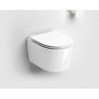 Clou InBe miska WC z deską wolnoopadającą wisząca bez kołnierza biały połysk IB/04.01140