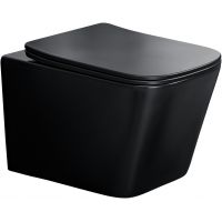 Comad Wall Hung Toilet miska WC z deską wolnoopadającą wisząca bez kołnierza czarny mat WALL HUNG TOILET BLACK ( E-1060A )