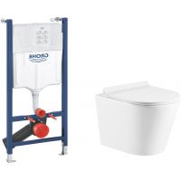 Zestaw Grohe Solido stelaż podtynkowy do miski WC wiszącej i miska Hagser Otis z deską wolnoopadającą białą (HGR30000042, 38971000)