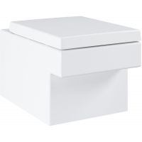 Zestaw Grohe Cube Ceramic miska WC wisząca bez kołnierza PureGuard z deską wolnoopadającą biała (3924400H, 39488000)