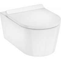Hansgrohe EluPura S miska WC z deską wolnoopadającą wisząca bez kołnierza ze spłukiwaniem wirowym biały połysk 60344450