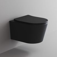 Zestaw Kronenbach Tube miska WC wisząca ze spłukiwaniem wirowym i deską wolnoopadającą czarny mat KB100082MB-Set1